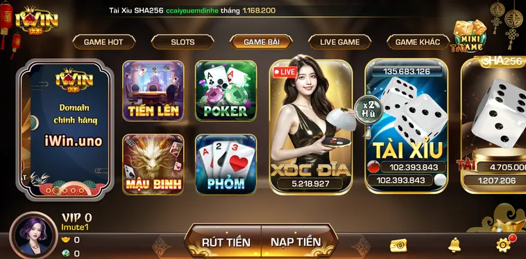 Sảnh Game Bài Iwin Club Trực Tuyến Hấp Dẫn