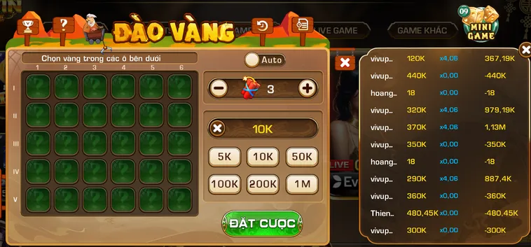 Minigame Đào Vàng Tại IWin Club Trò Chơi Thử Thách Vận May Đỉnh Cao